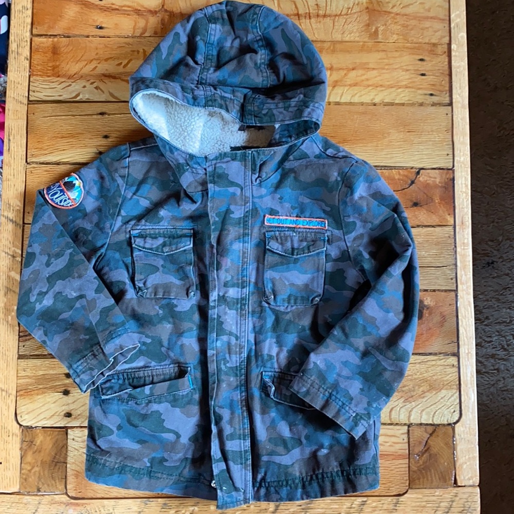 Cat & Jack Camo Fall Sherpa Lined Jacket 4T Boy